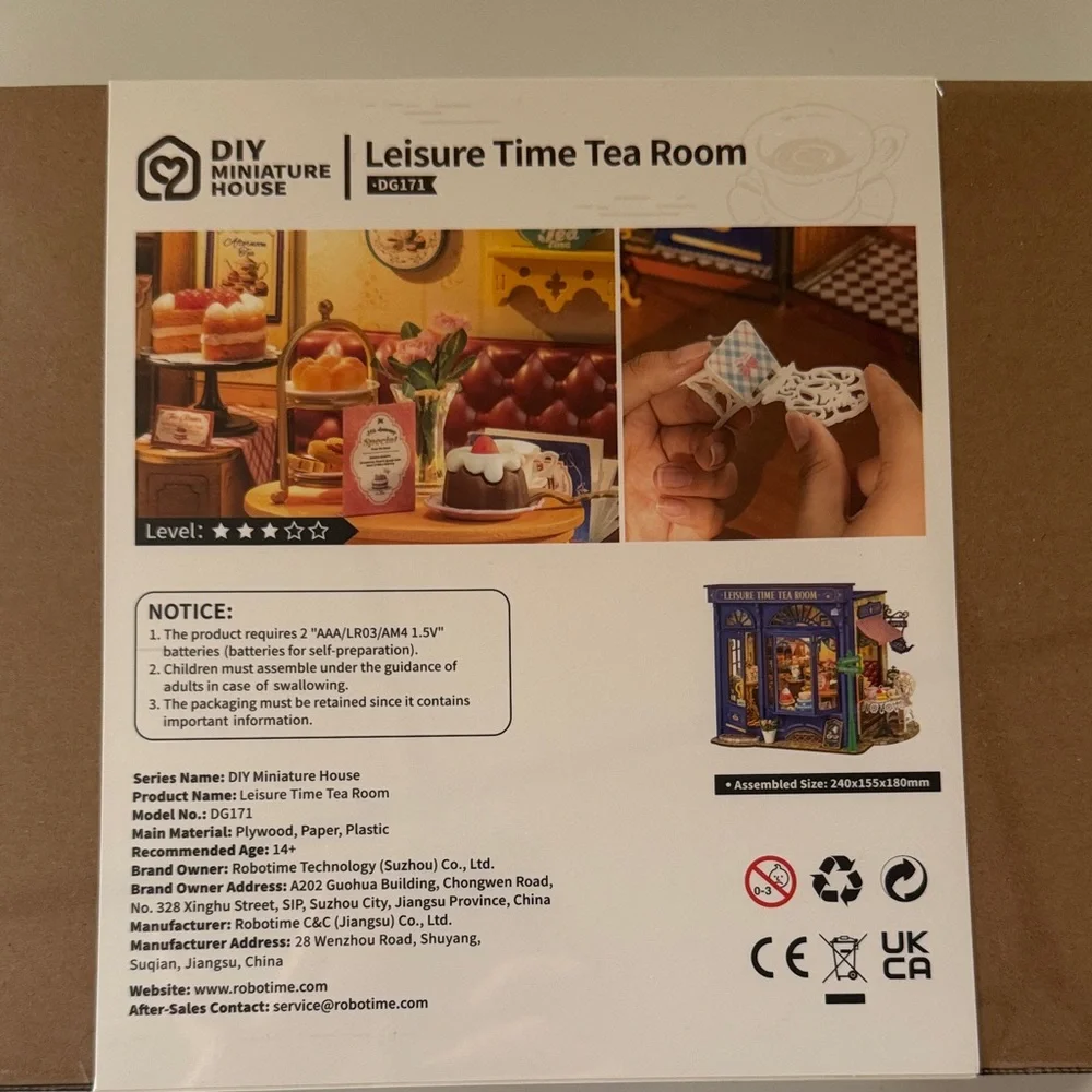 Rolife DIY Miniature House Kit - Blue Leisure Time Tea Room - Picture 2 of 2